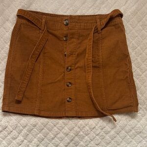 American Eagle Outfitters Tan Button-Front Skirt